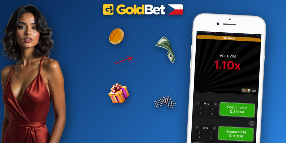 Panel Aviator s přepínači auto bet a auto cash out v Goldbet Casino online
