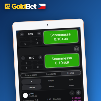 Ikona opakované sázky auto bet pro Aviator hru v Goldbet Casino