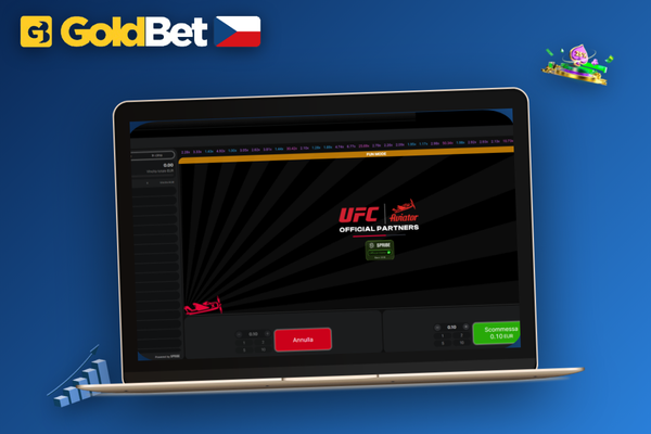 Hráč přechází z Aviator demo do hry o reálné peníze v Goldbet Casino