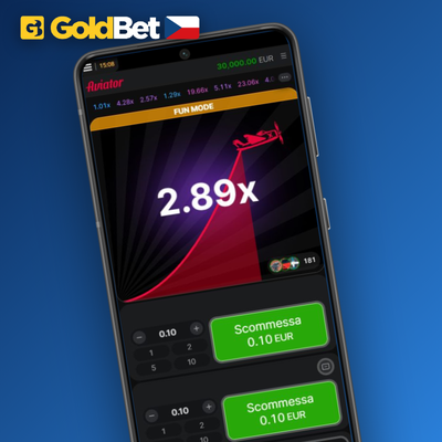 Dvě sázková pole strategie dual bet v Aviator hře Goldbet Casino