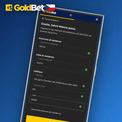 Goldbet Casino registrace přes telefon – ikona SMS kódu a zlatého zámku