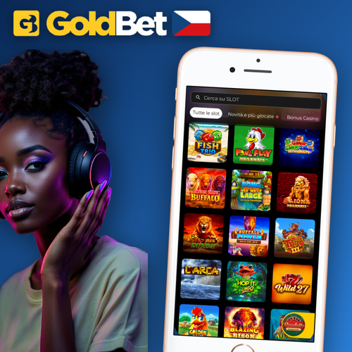 Goldbet Casino aplikace na smartphonu s herním katalogem a tlačítkem ke stažení
