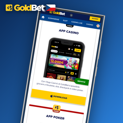 Goldbet Casino mobilní aplikace na smartphonu s herní lobby pro Android a iOS